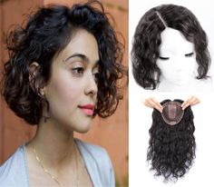 PRICES MAY VARY. 100% Real human hair topper:the high quality human hair,can be restlyed and cut,dyed,and washed.Realistic effects as your own hair. Clip-in Top Piece:with 4 anti-slip clips to provide secure yet comfortable attachment for all day wear!No extra tool needed,Easily puts on and takes off in seconds.Don't worry about the wind,the upgraded anti-slip design keeps the wig firmly in place.The clip design is also very invisible,no one can discover your secrets. Base Size:13x13cm silk base lightwight and breathable,and the forehead is encrypted so that it is not easy to show the edge,and it fits perfectly with the top of the head,looking very natural and realistic. Characters:The hair length 10"-16",increase your hair density and make your top head hair looks fuller,provide coverage Curly Hair Toppers, Hair Toppers For Thinning Hair, Cover Gray Hair, Curly Hair Pieces, Wig Wavy, Covering Gray Hair, Gold Blonde, Side Hairstyles, Clip Design