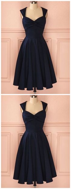 Homecoming Dresses A Line Knee-Length Satin Conformation Dresses, Classy Homecoming Dress, Satin Homecoming Dresses, Sunday Clothes, Winter Ball, Dresses A Line, Satin Homecoming Dress, Pin Up Outfits