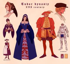 an old fashion paper doll is shown with different costumes and hats on it's sides