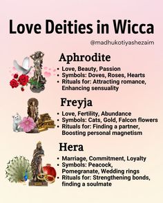 the zodiac sign for love in wicca is shown above it's corresponding symbols