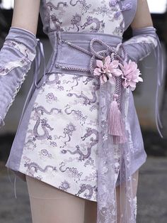 SizeSMLWaist646872Full Length111111 Purple Corset, Chinese Flower, Flower Belt, Ribbon Flower, Chinese Clothing, Fashion Seasons, Girly Fashion, Punk Fashion, Gothic Fashion