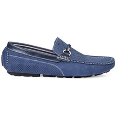 Miko Lotti Mens Driver Shoes Men's Dress Shoes Slip-on Hand Stitched Seams, PU Upper with PU Lining Manmade Outsole Mens Driving Shoes, Leather Footbed Slip-on Loafers For Driving, Semi-formal Blue Loafers With Rubber Sole, Masculine Semi-formal Loafers With Leather Sole, Luxury Blue Men's Slip-on Shoes, Driver Shoes, Casual Oxford Shoes, Yoga Shoes, Mens Rugged