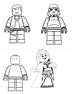 lego star wars coloring pages for kids to print out and color with the characters on them