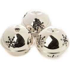 three metal containers with snowflakes on them