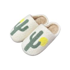 These limited edition, unique green cactus and sun lounge slippers are perfect for the summer time. Cozy lounge slippers come in multiple colors and designs. Slip into these super soft slippers and keep your feet cozy and comfy! Green Comfortable Slippers With Textured Footbed, Casual Indoor Slippers With Soft Sole, Super Soft Closed Toe Casual Slippers, Super Soft Casual Closed Toe Slippers, Casual Super Soft Closed Toe Slippers, Casual Closed Toe Super Soft Slippers, Cute Green Non-slip Slippers, Cozy White Slippers For Home, White Cozy Slippers For Home