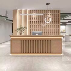 the front desk of a modern office building