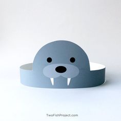 a paper animal head on a white background