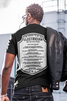 Electrician's Prayer - Electrician Gift - Design available on Tee Shirt Hoodie Tank Mug Sticker Long Sleeve ...  #electrician #electrical #electricianlife #engineer #BeeTeeElectrician Jose Munoz, Electrician Graduation, Electrical Design, Electrical Services