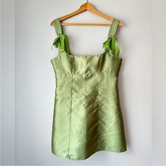 Questions? Leave A Comment Below! Brand New Flawless So Nice 193 Green Satin Square Neck Dress, Green Satin Mini Dress, Aesthetic Things, Satin Mini Dress, Current Mood, Green Satin, So Nice, Dress Small, Satin