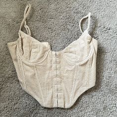 Never Worn Cream Corduroy Corset Style Top The Foxy Kind - Size Medium Cream Colored Clothes, Handmade Corset Top, Simple Corset Top, Corduroy Corset, Corset Ideas, Corset Diy, Madison Beer Outfits, Corduroy Top