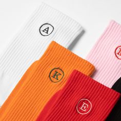 Looking for a special personalised or custom made gift for friend or family that is proven to make them smile? Look no further, our classic embroidered unisex socks can be personalised with your custom embroidered letter in any colour you like. Whether it is a gift or a personal treat, it is sure to make an impresssion. All of our socks are made in Britain in our London studio & are made to order, only when you place an order. Never mass produced. ✅ DETAILS ✅ Product Type: Ribbed Crew Socks Mate Socks Design, Embroidered Socks, Denim Sweatshirt, Custom Socks, Personalized Initials, Casual Socks, Cotton Socks, Socks And Hosiery, Crew Socks