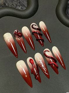 Match Nails, Horror Nails, Fall Nail Art Designs, Nails Now, Gradient Nails, Fall Nail Art, Nail Art Ideas, Manicure Y Pedicure