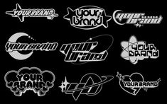 various stickers that say your brand