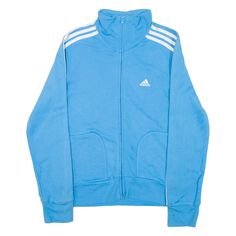 ADIDAS Womens Track Jacket Blue UK 12 Adidas Womens, Adidas Blue, Slim Straight Jeans, Blue Adidas, Track Jacket, Track Jackets, Straight Jeans, Adidas Women, Blue Denim