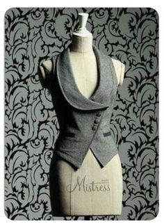 Waistcoat Woman, 2016 Fashion, Mode Vintage, Work Attire, Inspiration Ideas, Fashion Sewing, Dressmaking, Clothing Patterns, Diy Clothes