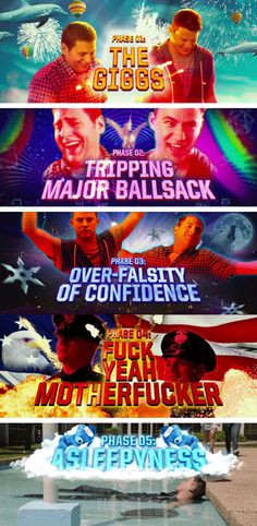 four different movie titles are shown in the same style and color as they appear on this screen