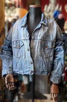 "Vintage Levi Strauss and Co 527 Jacket Denim Vintage Levis jacket with customization and some parts with intentional tears such as the elbow. IN general in good vintage condition! Measurements: - Soulders: 19.68\" (50 cm) - Slevees: 27.55\" (70 cm) - Chest: 55.11\" (140 cm) - Total Long: 22.83\" (58 cm) Thanks for stopping by!!" Vintage Reworked Denim Jacket With Long Sleeves, Vintage Reworked Denim Jacket, Vintage Reworked Long Sleeve Denim Jacket, Vintage Long Sleeve Reworked Denim Jacket, Vintage Levis Jacket, Levis Vintage, Denim Jacket And Jeans, Levis Denim Jacket, Spain Fashion