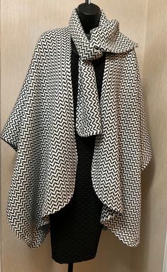 Nicely weighted polyester and light acrylic woven blend classic wrap with detached signature matching scarf. Short length. Dry clean Cape Coat, Kimono Top, Cardigans, Ready To Wear, Dry Clean, Fall Winter, Women's Top, Closet