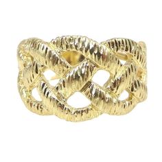 Solid 14k Yellow Gold Diamond Cut Woven Braided Ring Size 6 Us Ring Size ~ 6 Ring Face Length X Width In Mm ~ 12 X 20 Gram Weight ~ 5.2 Inventory Code ~ Gie-12-Dd285-Ms190-A183d Hallmarked ~ No Tested~ Yes. It Was Fully Tested And Guaranteed To Be Solid 14k Gold. Notes ~ Professionally Cleaned, Polished, And Tested. Please Contact Us With Any Questions. We Love To Hear From Shoppers. Thank You For Your Interest. Braided Ring, Braids With Weave, Diamond Cut, Womens Jewelry Rings, Gold Diamond, Diamond Cuts, Ring Size, Braids, Yellow Gold