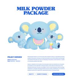 a website page for milk powderer package with an image of two koalas