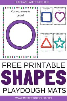 free printable shapes playdou mats for kids