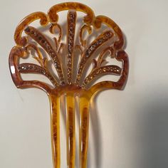 Victorian Hair Comb, Spanish/Mantilla Style With Amber Colored Rhinestones 1880s Hair, Spanish Mantilla, Victorian Hair, Victorian Hairstyles, Vintage Hair Combs, Hair Adornments, Amber Color, Vintage Hairstyles, Hair Products