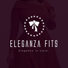 a woman in a dress with stars on it and the words elganza fits