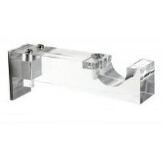 an image of a glass shelf with two brackets on the bottom and one bracket in the middle