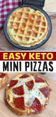 easy keto mini pizzas with cheese and pepperoni