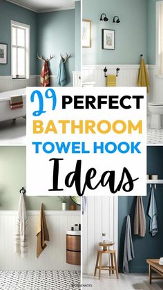 bathroom towel hook ideas with text overlay