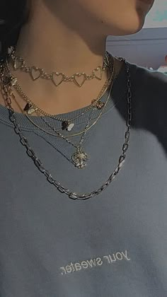 Rings And Necklaces Aesthetic, Misha Core Aesthetic, Aesthetic Accessories Grunge, Colar Aesthetic, Grunge Style Jewelry, Accesories Aesthetic Grunge, Aesthetic Grunge Jewelry, Asthetic Accesories, Edgy Jewelry Aesthetic