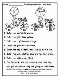 the worksheet for children's bike reading