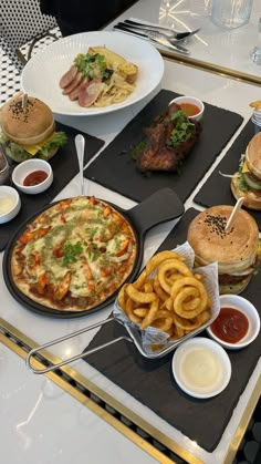 a table topped with different types of food