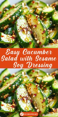 cucumber salad with sesame and soy dressing