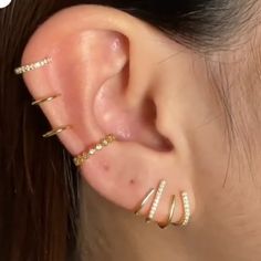 Riley Watson Gold Ear Cuffs With Triple Earring Effect. Never Worn Before. Comes In A Pair Of 2. Gold Ear Cuffs, Triple Helix, Piercings Ear, Helix Ear, Helix Piercing Jewelry, 2024 Outfits, Gold Ear Cuff, Helix Piercing, Ear Piercing