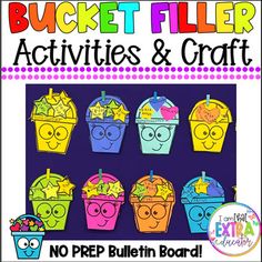 bucket filler activities and crafts for kids to do on the back of a bulletin board