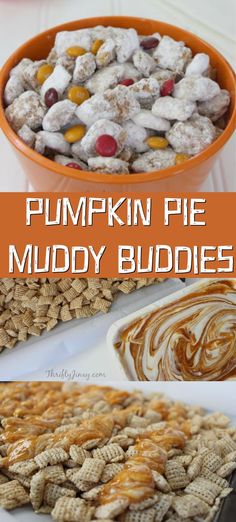 this pumpkin pie muddy buddies recipe is so good it's easy to make and looks delicious