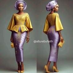 #yellow #lavender #nigeria #wedding #weddingguestoutfit African Lace Styles Gowns, Nigerian Lace Dress, Yellow And Lavender, Nigeria Wedding, Goddess Fashion, African Weddings, Ankara Fashion, African Fashion Traditional