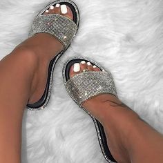 Ladies Slides, Women Platform Sandals, Womens Gladiator Sandals, Rhinestone Shoes