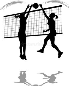 two people playing volleyball on a white background stock photo image 379874