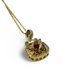 Luxury Red 14k Gold Necklace, Luxury Ruby Jeweled Necklace, Gold Virgencita Necklace, Gold Virgin Mary Necklace Gift, Juicy Couture Necklace Heart, Queen Jewelry, Feminine Jewelry, Weird Jewelry, Teeth Jewelry