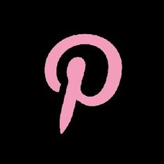 a pink pin on a black background with the letter p in it's center