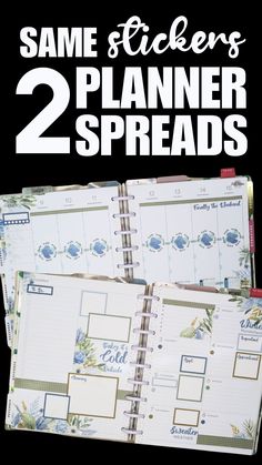 two planner spreads with the words same clickers, 2 planner spreads