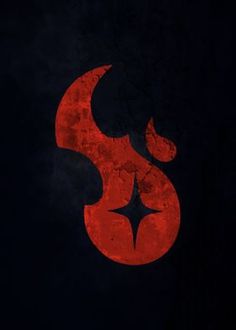 a dark background with a red and black symbol in the shape of a letter s