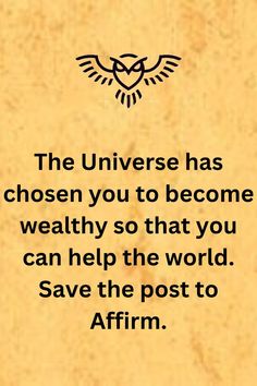 an image with the words, the universe has chosen you to become healthy so that you can help the world save the post to affirm