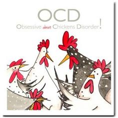 an image of three chickens that are standing in front of the words ocbd