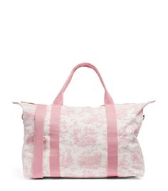 Harrods Pink Toile Foldable Overnight Bag | Harrods US Christmas Gift Story, Christmas Bear, Crochet Bags, Cute Bags, Overnight Bag