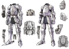 an image of some armor designs for a character in the video game overwatching