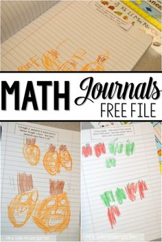 a collage of pictures with the words, math journals free file