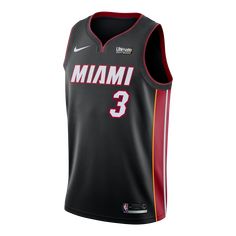 100% Polyester Tailored fit Nike Dri-FIT technology Machine wash Heat-applied twill name and number Authentic logos and colors Imported | Dwyane Wade Nike Miami HEAT Youth Icon Black Swingman Jersey, Size: XL Duncan Robinson, Nba Miami Heat, Jimmy Butler, Kevin Love, Nike Nba, Jersey Nike